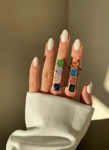 ice cut green stone silver 925 ring