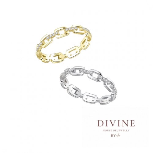 Charming cut silver 925 ring