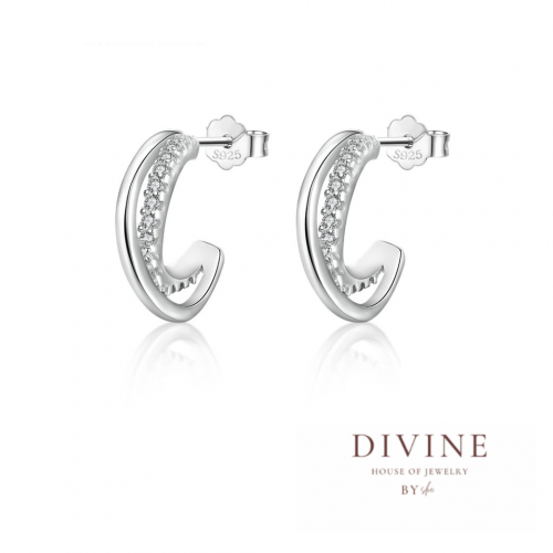 Geometry line silver 925 earrings
