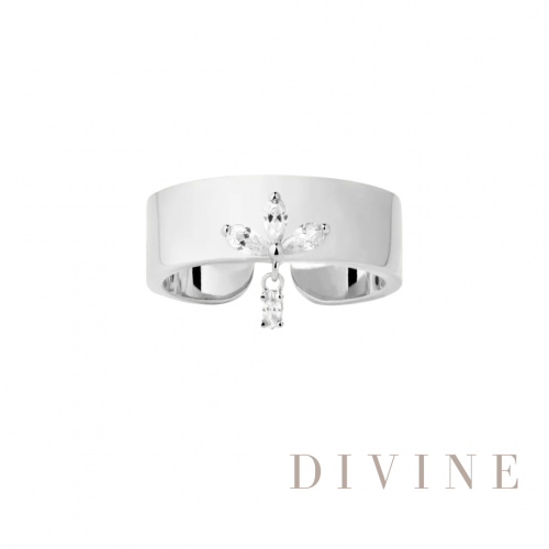 Flower Resizable silver 925 ring