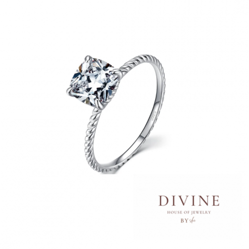 Square Cushion Cut silver 925 ring