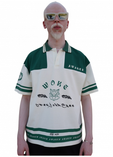 Polo Shirt - Cream & Green