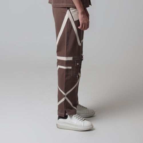 Lines Cargo Pants - Brown/Beige
