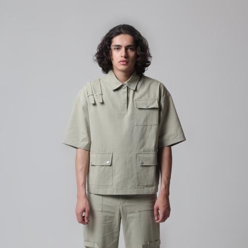 Straps Cargo Shirt - Light Olive