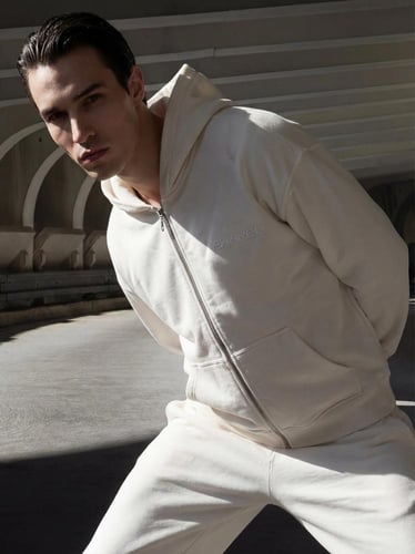 RF - WHITE ZIPPER HOODIE