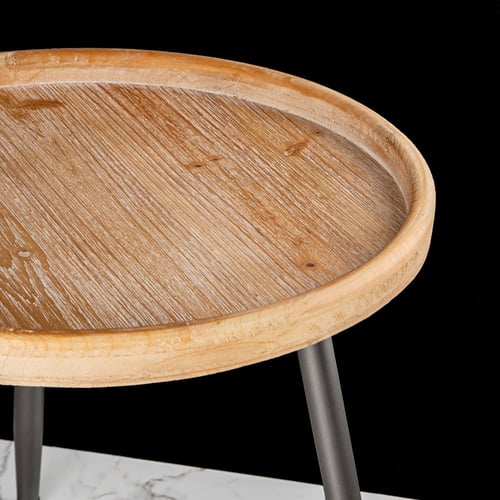 طاولة خشب طبيعي دائرية