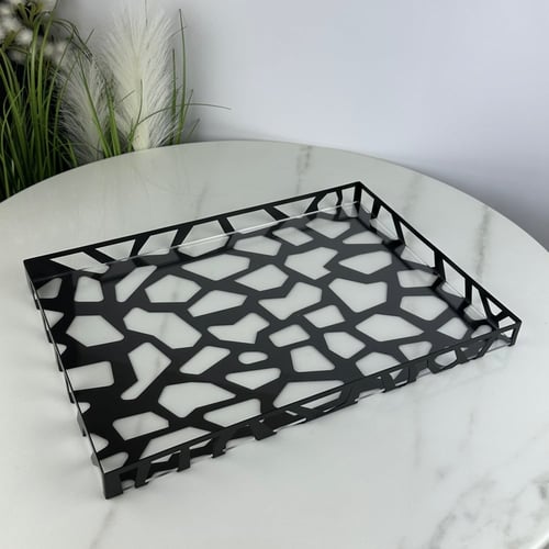 صينية تقديم بطبقة اكريليك شفاف