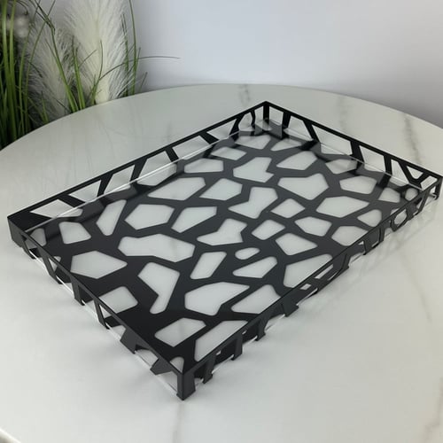 صينية تقديم بطبقة اكريليك شفاف