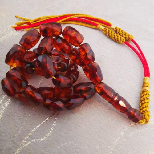Russian amber rosary with impurities