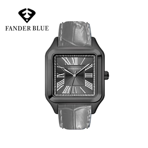 ساعة رجالية فندر بلو جلد ارقام خطوط