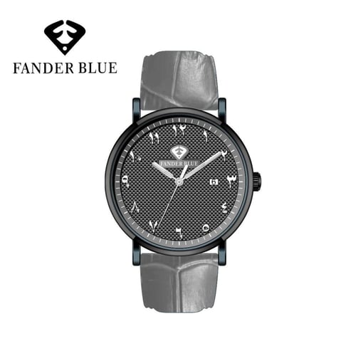 ساعة رجالية فندر بلو جلد ارقام عربي