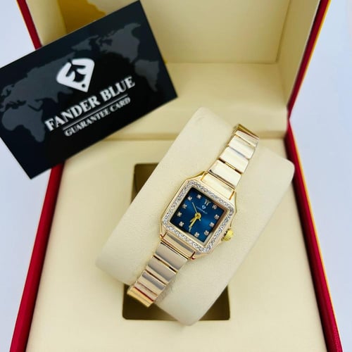 ساعة نسائي فندر بلو ( بتصميم كارتير مربع )