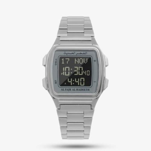 ساعة الفجر الحديث فضي-اسود 281-06