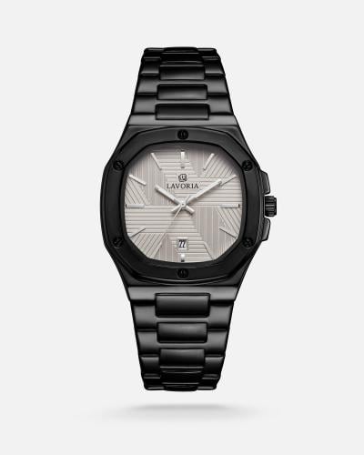 ساعة لافوريا رجالي اسود_رمادي L297