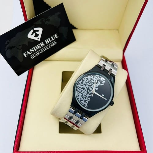 ساعة رجالي فندر بلو ( زخرفة عربي )