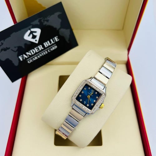 ساعة نسائي فندر بلو ( بتصميم كارتير مربع )