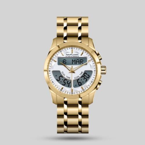 ساعة الفجر الحديث ذهبي_ابيض 219-06