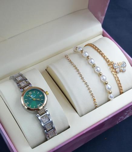 اطقم اكسسوار نسائي ذهبي_اخضر 111159