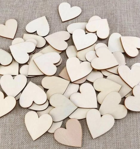قطع خشبية شكل قلب (10 قطع)