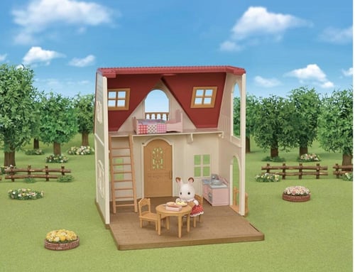 كوخ سيلفينيان فاميليز بسقف احمر