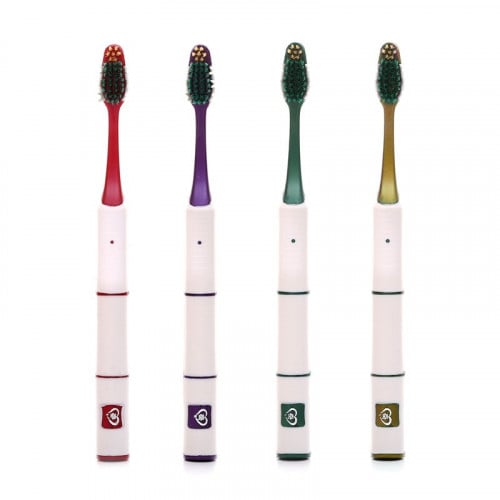 4 قطع فرشاة أسنان مزدوجة ناعمة جدا نانو للعناية با...