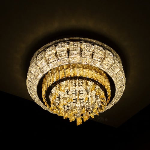 ثريا لطش كرستال بإضاءة LED ثلاث ألوان