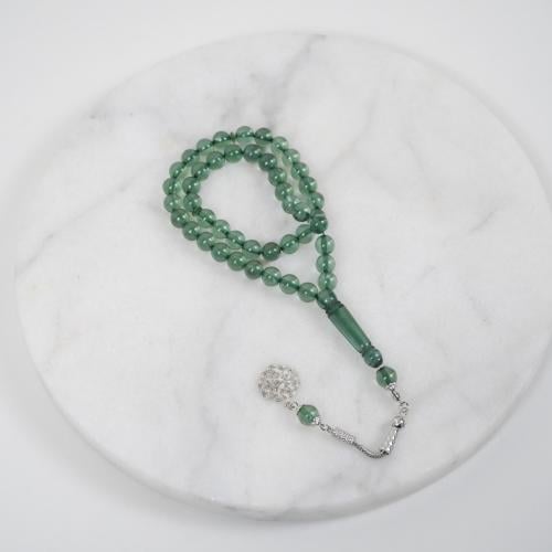 سبحة بكلايت أخضر شفاف