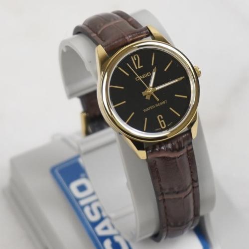 ساعة كاسيو - جلد بني