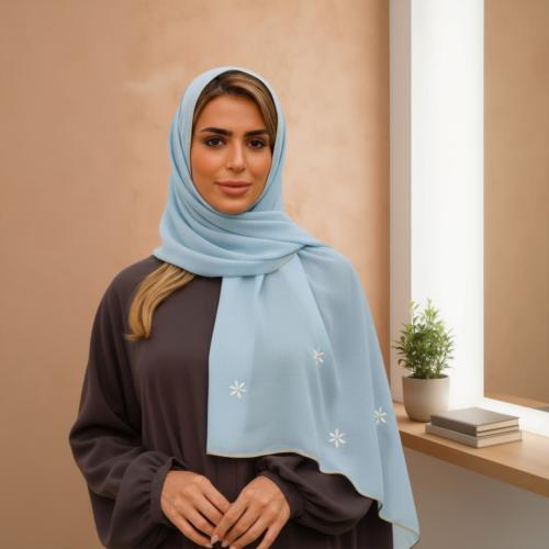 طرحة ياسمين لون سماوي /B7
