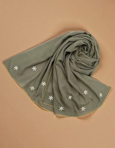 طرحة ياسمين زيتي غامق/O8