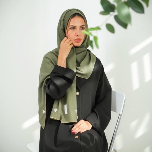 طرحة ياسمين زيتي غامق/O8