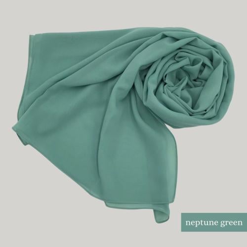 طرحة ليزر سادة أخضر بحري ناعم