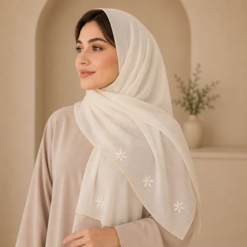 طرحة ياسمين أوف وايت