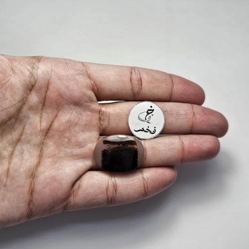 حجر كريم عقيق يماني طبيعي مصور الكعبة المشرفة تفصي...