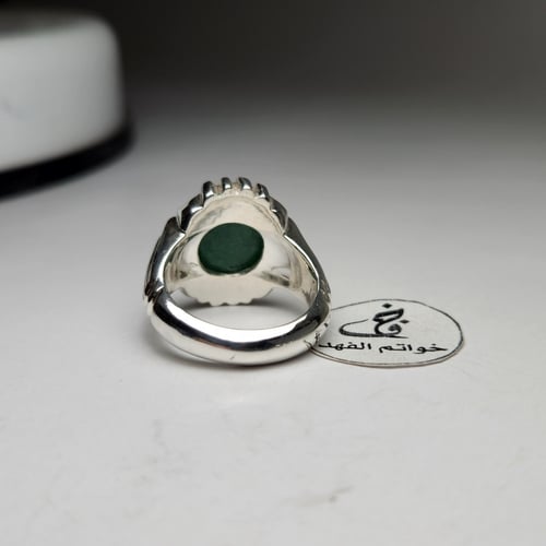 خاتم زمرد طبيعي فضه شغل يدوي راقي طلب خاص لعميل