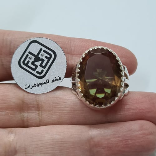 خاتم فضه نادر مميز بحجر اكسندرايت يتغير لون الحجر...