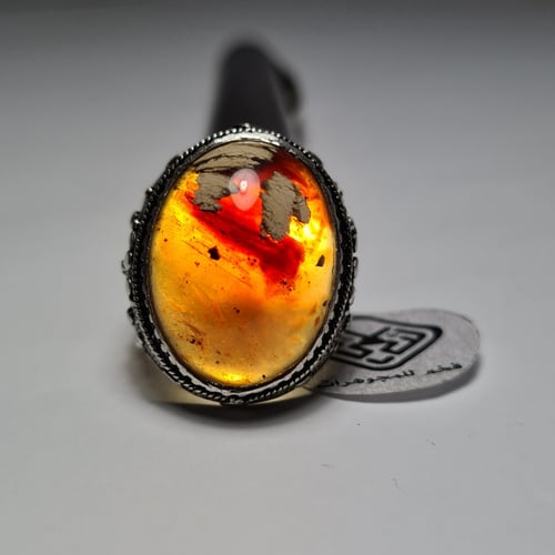 خاتم فضه يمنية فخمه بحجر كهرمان طبيعي سومطري فاخر...