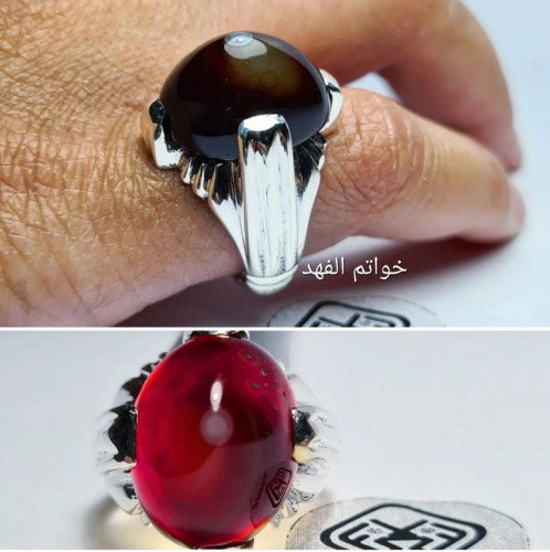 خاتم فضه فخم بحجر سليماني نادر بطن شفة العبد من ال...