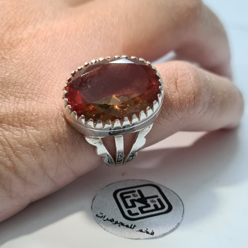 خاتم فضه نادر مميز بحجر اكسندرايت يتغير لون الحجر...