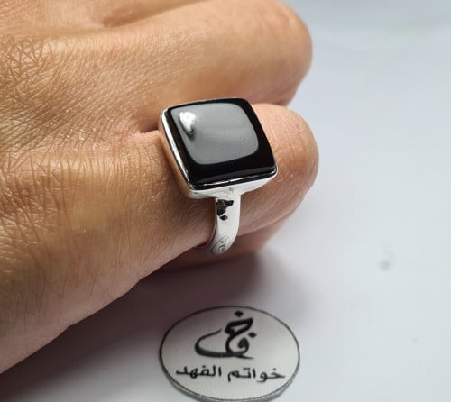 خاتم فضه ملكي عقيق يمني طبيعي طلب خاص لعميل