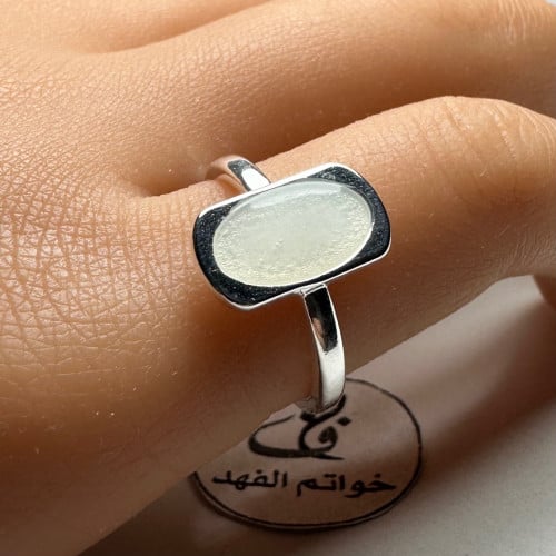 خاتم فضه 925 مميز بحجر لامع فخم