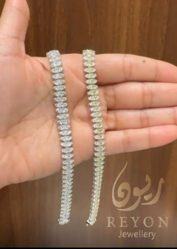 اسواره فضه مرصع بالزركون السويسري لون ابيض مقاس 18...