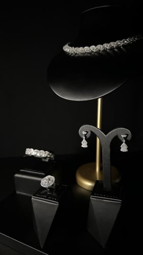 طقم فضه تصميم الماس