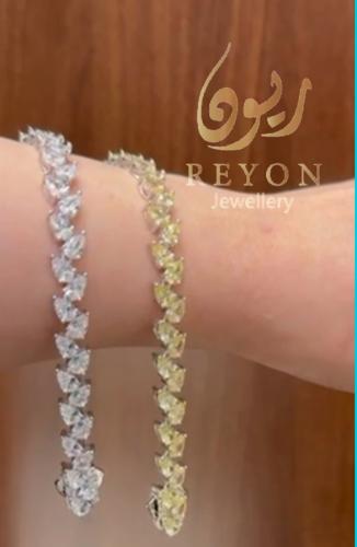 اسواره فضه مرصع بالزركون السويسري لون اصفر مقاس 16...