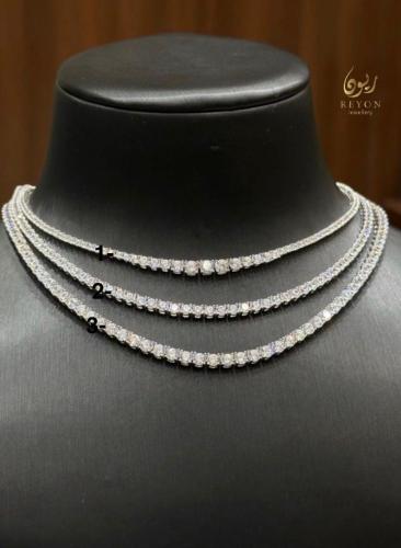 عقد تنس فضة مدرج مرصع بالزركون السويسري رقم-3