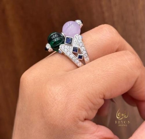 فضة تصميم الماس مطلي ذهب