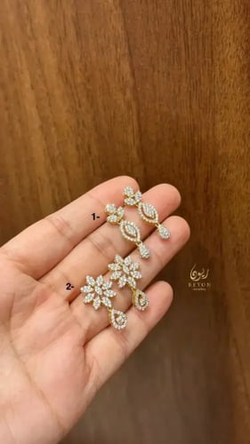 حلق فضة عيار 925 مطلية ذهب رقم 2