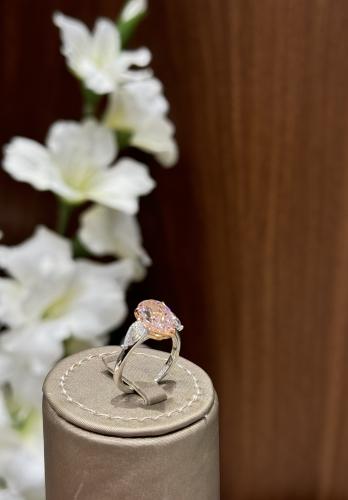 خاتم فضه مرصع بالالماس الصناعي مقاس 6امريكي