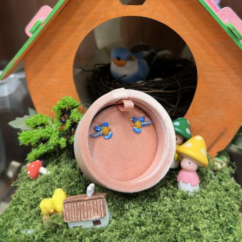 حلق للاطفال فضه ورسم يدوي