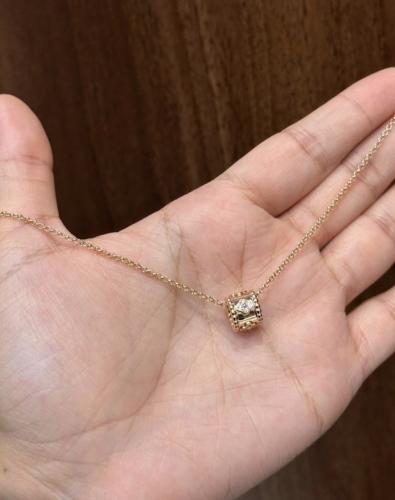 سلسال فضه مطليه بذهب روز قولد مرصع بالزيركون السوي...
